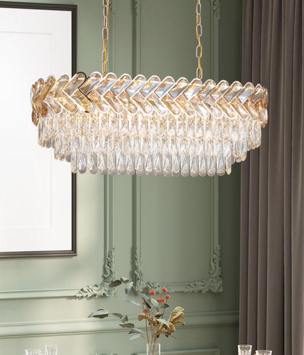 리다 일자 14등 크리스탈 LED식탁등 식탁전등